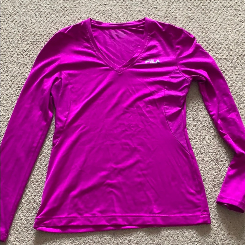 Fila purple long sleeve activewear shirt